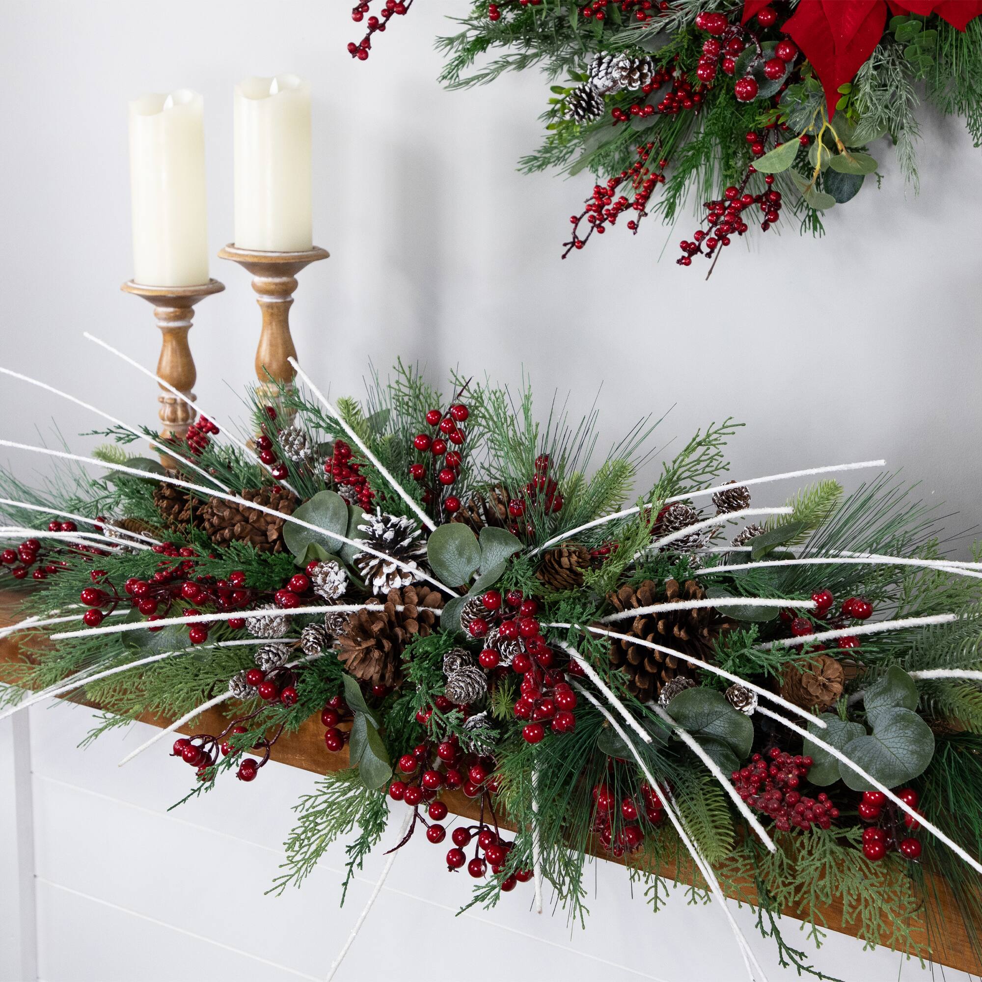 Real Touch™ 5ft. Unlit Berries & Birch Twigs Artificial Pine Christmas Swag